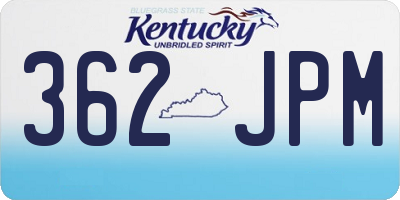 KY license plate 362JPM