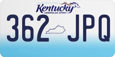 KY license plate 362JPQ