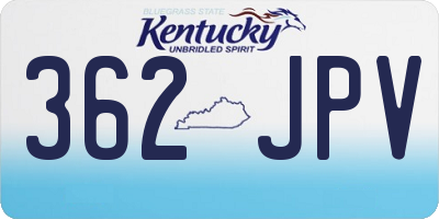 KY license plate 362JPV