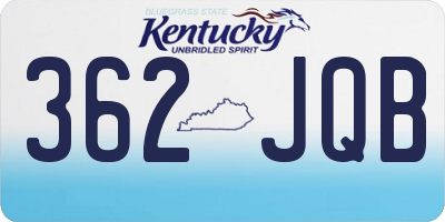 KY license plate 362JQB