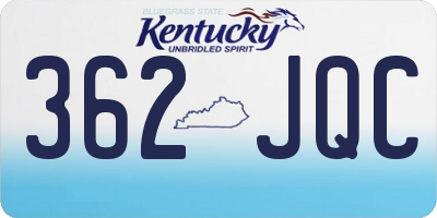 KY license plate 362JQC
