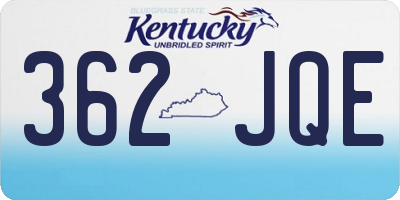KY license plate 362JQE