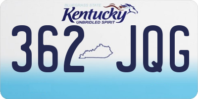 KY license plate 362JQG