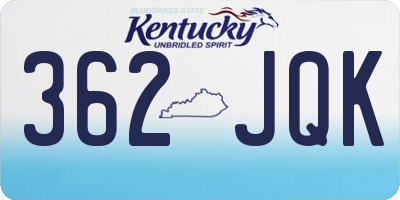 KY license plate 362JQK