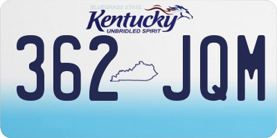 KY license plate 362JQM