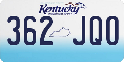 KY license plate 362JQO