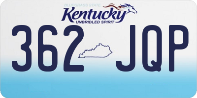 KY license plate 362JQP