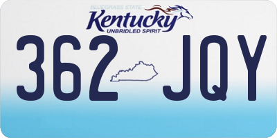 KY license plate 362JQY