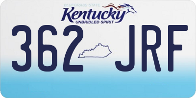 KY license plate 362JRF