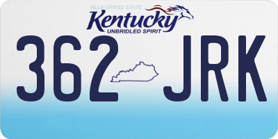 KY license plate 362JRK