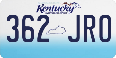 KY license plate 362JRO