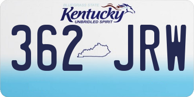 KY license plate 362JRW
