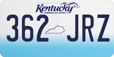 KY license plate 362JRZ