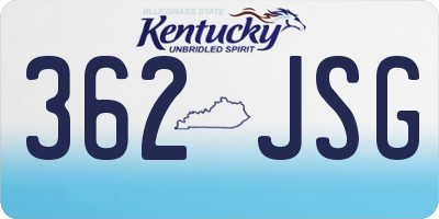 KY license plate 362JSG