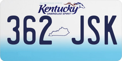 KY license plate 362JSK