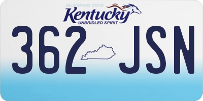 KY license plate 362JSN