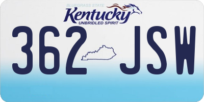KY license plate 362JSW