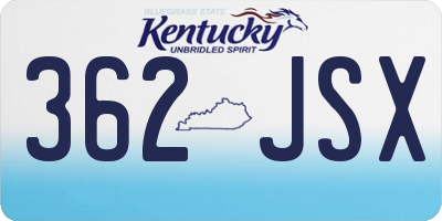 KY license plate 362JSX