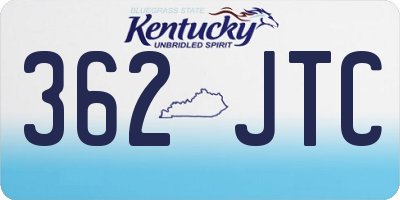 KY license plate 362JTC