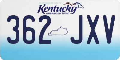KY license plate 362JXV