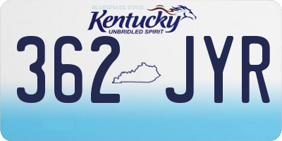 KY license plate 362JYR