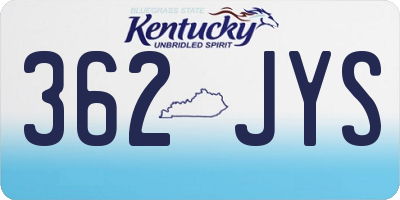 KY license plate 362JYS