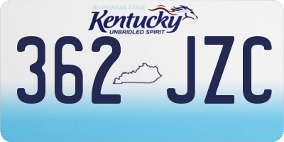 KY license plate 362JZC