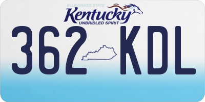 KY license plate 362KDL