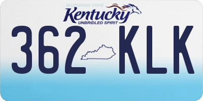 KY license plate 362KLK