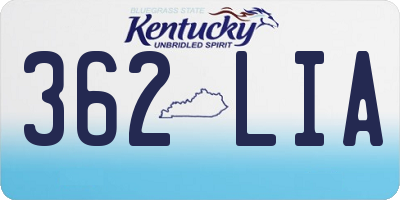 KY license plate 362LIA
