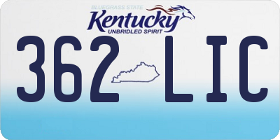 KY license plate 362LIC