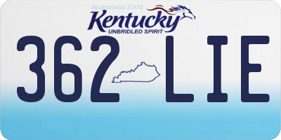 KY license plate 362LIE