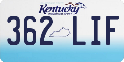 KY license plate 362LIF
