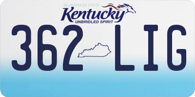 KY license plate 362LIG