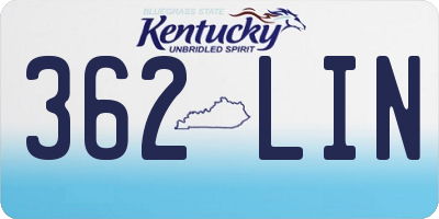KY license plate 362LIN
