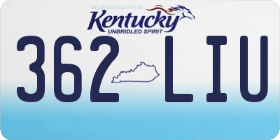 KY license plate 362LIU