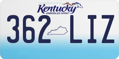 KY license plate 362LIZ