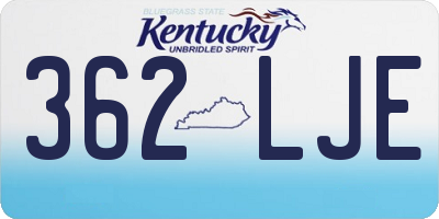 KY license plate 362LJE