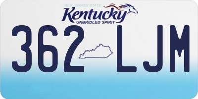 KY license plate 362LJM