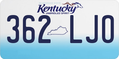 KY license plate 362LJO