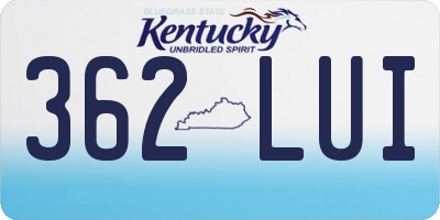 KY license plate 362LUI