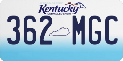 KY license plate 362MGC