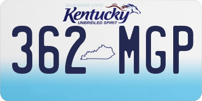 KY license plate 362MGP