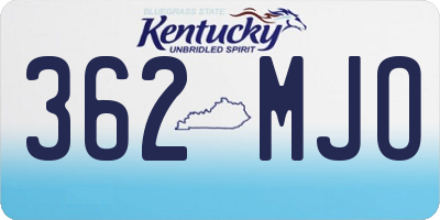 KY license plate 362MJO