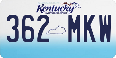 KY license plate 362MKW