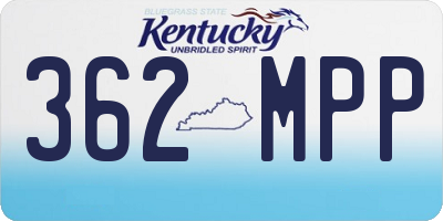 KY license plate 362MPP