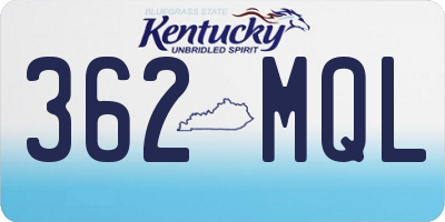 KY license plate 362MQL