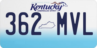 KY license plate 362MVL
