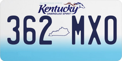 KY license plate 362MXO