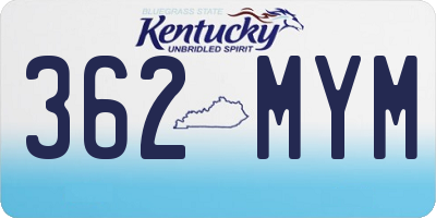 KY license plate 362MYM